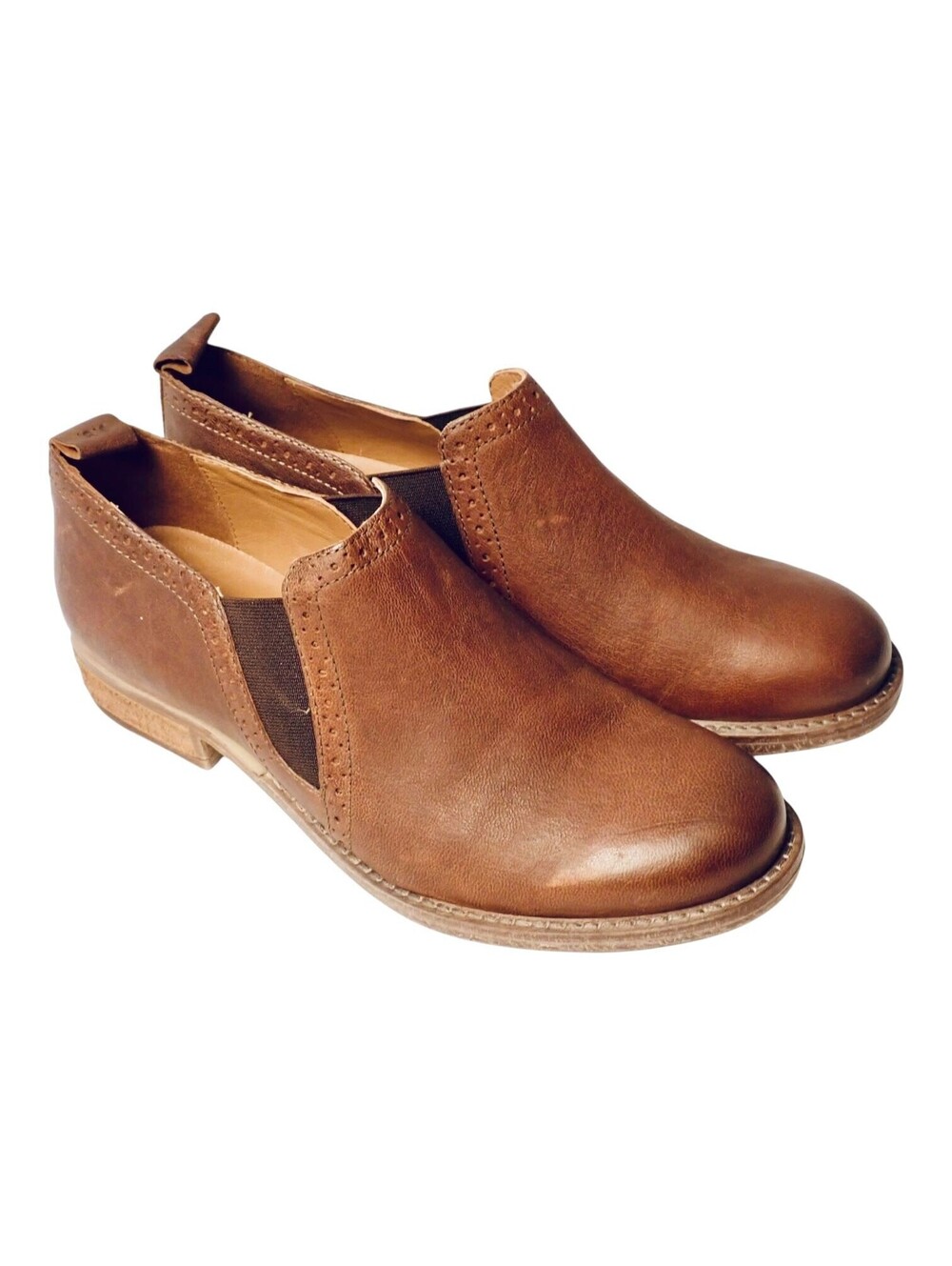 Josef Seibel Sienna 43 Shoes 38 Brown Leather Slip On Ankle Booties Chelsea Low